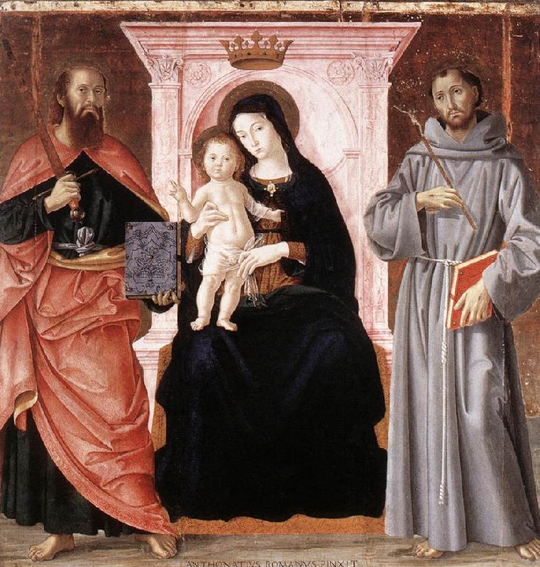ANTONIAZZO ROMANO Madonna Enthroned with the Infant Christ and Saints jj